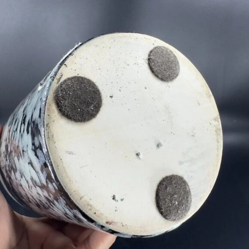 Harris Potteries Chicago Vase‎ Splatter Black Multicolor Glaze Rare Glaze 11inch